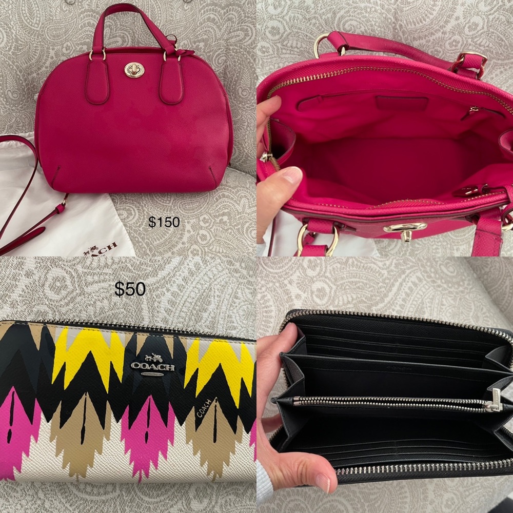 Authentic Coach bag with matching wallet